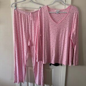 Charter Club Intimates Woman Pink Polka Dot Pajama Set Size 2X